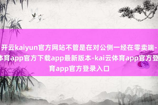 开云kaiyun官方网站不管是在对公侧一经在零卖端-kai云体育app官方下载app最新版本-kai云体育app官方登录入口