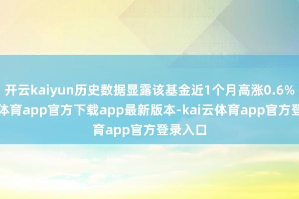 开云kaiyun历史数据显露该基金近1个月高涨0.6%-kai云体育app官方下载app最新版本-kai云体育app官方登录入口