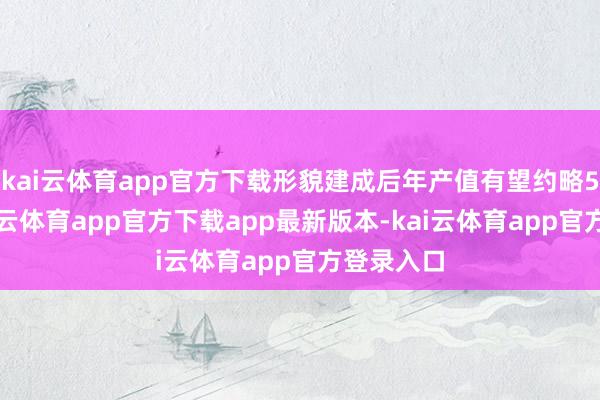 kai云体育app官方下载形貌建成后年产值有望约略5亿元-kai云体育app官方下载app最新版本-kai云体育app官方登录入口