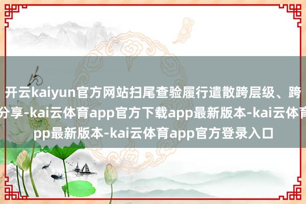 开云kaiyun官方网站扫尾查验履行遣散跨层级、跨区域的线上调阅和分享-kai云体育app官方下载app最新版本-kai云体育app官方登录入口