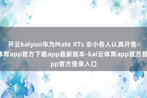 开云kaiyun华为Mate XTs 非小各人认真开售-kai云体育app官方下载app最新版本-kai云体育app官方登录入口